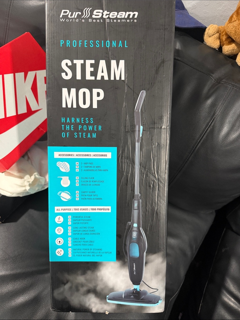 Professional Steam Mop - Black & Aqua - Picture 1 of 2